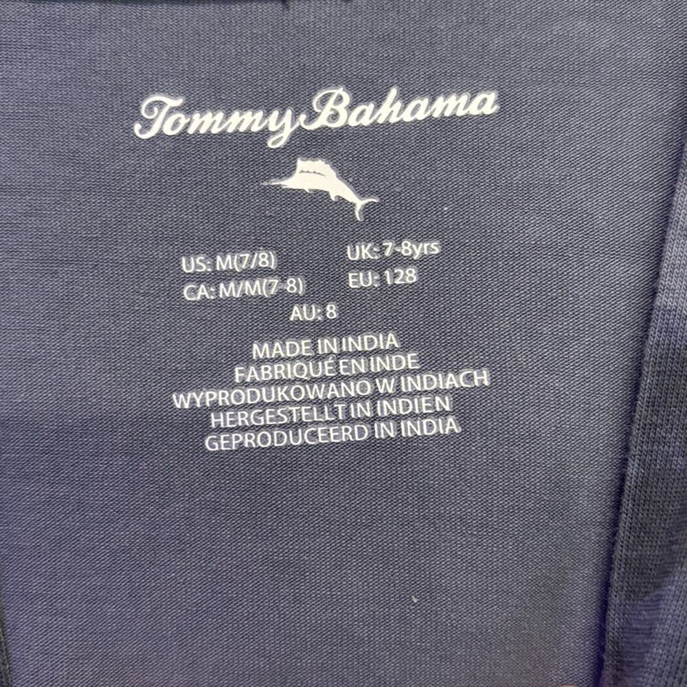 Tommy Bahama Boys’ Blue Gray Hooded Sweatshirt Casual Knit With Pockets Size 7/8 - Picture 4 of 7